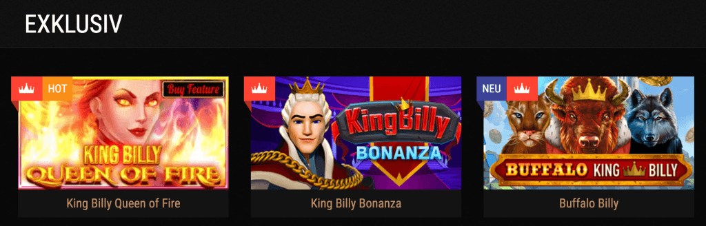 King Billy Casino exklusive Slots