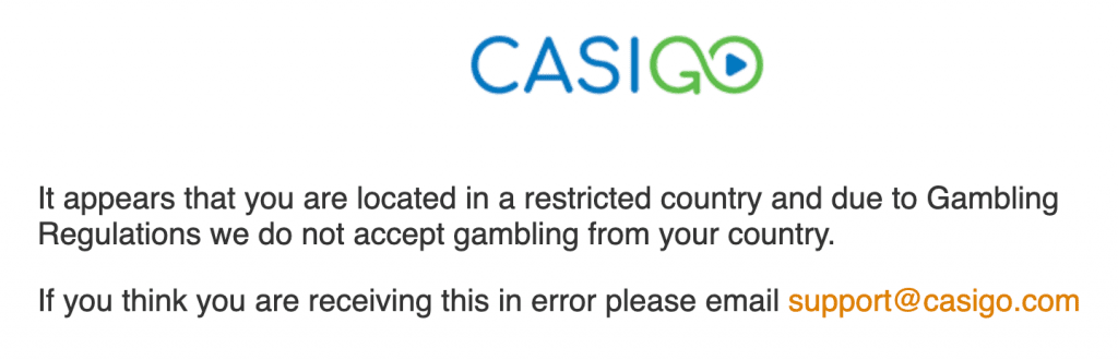 Casigo Casino Zugang von Deutschland