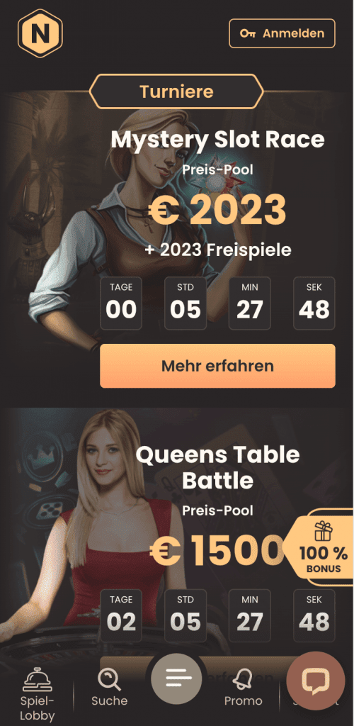 National Casino mobile Ansicht